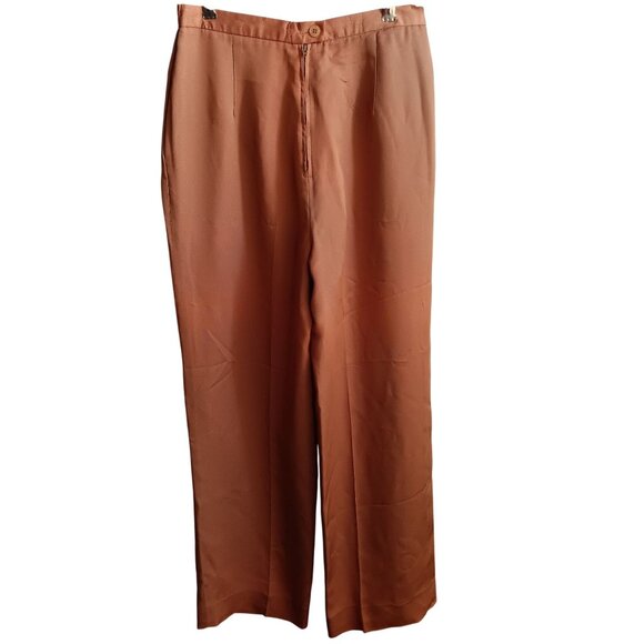 Vintage Womens Pants 10 27x30 John Meyer 1960's Shiny Pleated Salmon Pink - Picture 1 of 6